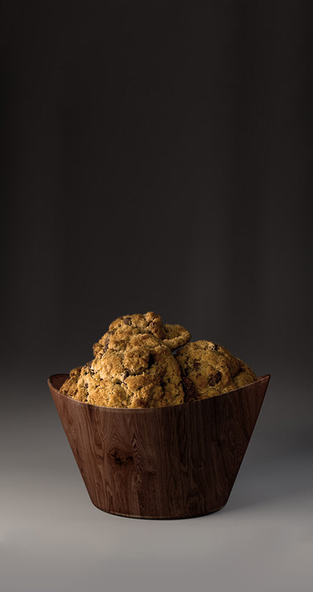Fresh-baked gluten-free pecan chocolate chunk cookies.